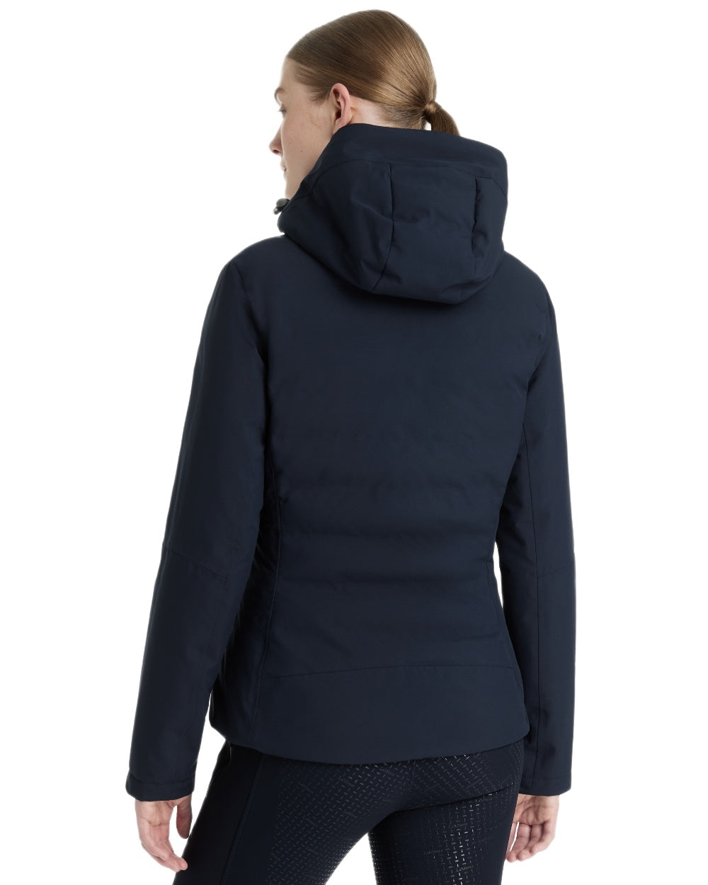 Navy coloured LeMieux Brooke Waterproof Hybrid Jacket on white background 