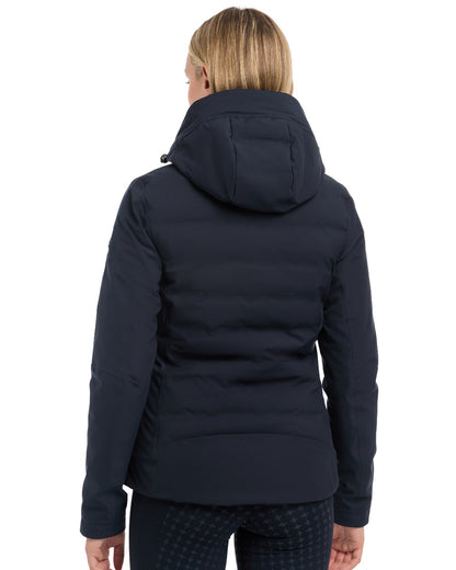 Navy coloured LeMieux Brooke Waterproof Hybrid Jacket on white background 