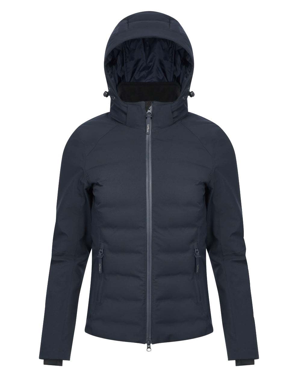 Navy coloured LeMieux Brooke Waterproof Hybrid Jacket on white background 