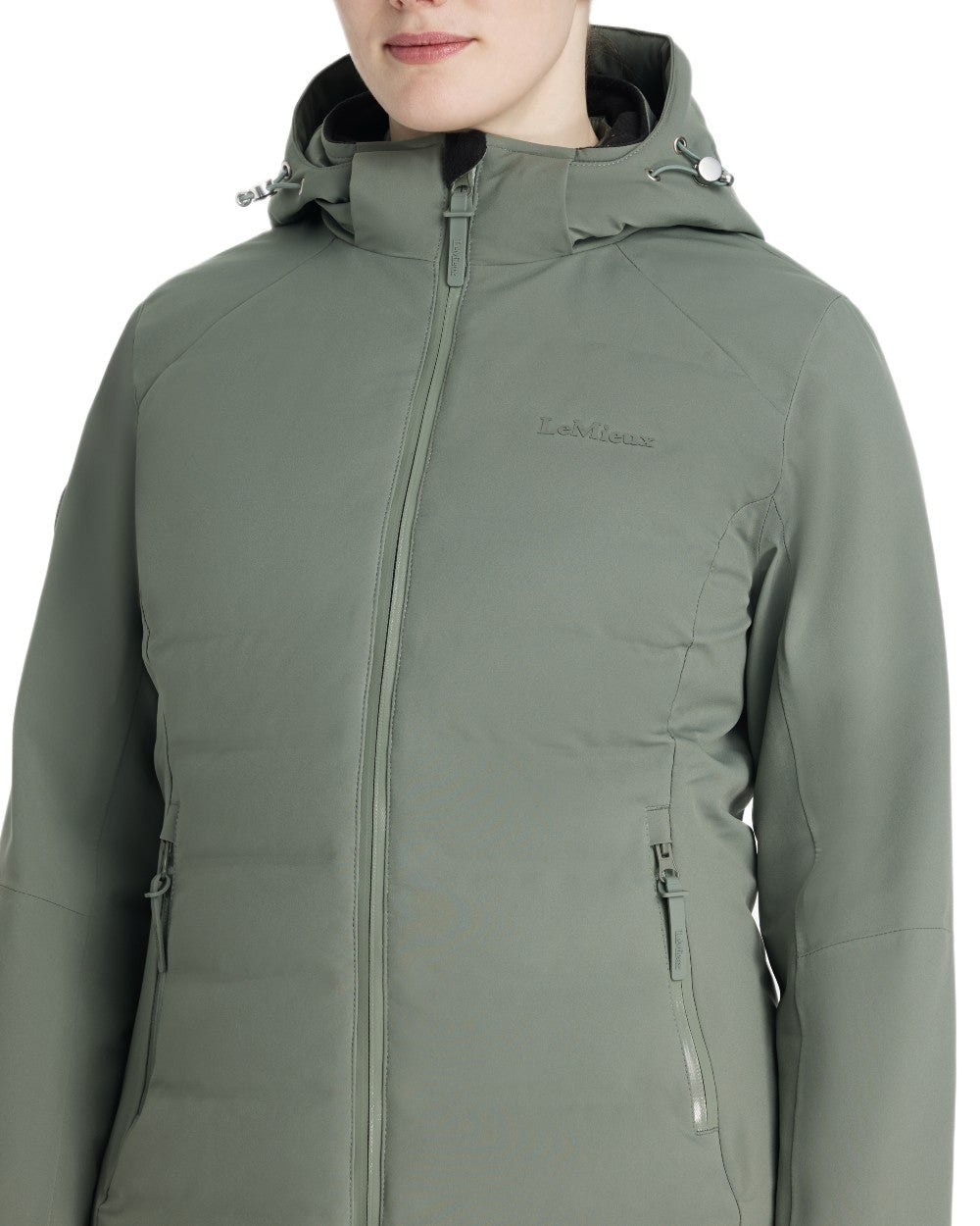 Rosemary coloured LeMieux Brooke Waterproof Hybrid Jacket on white background 