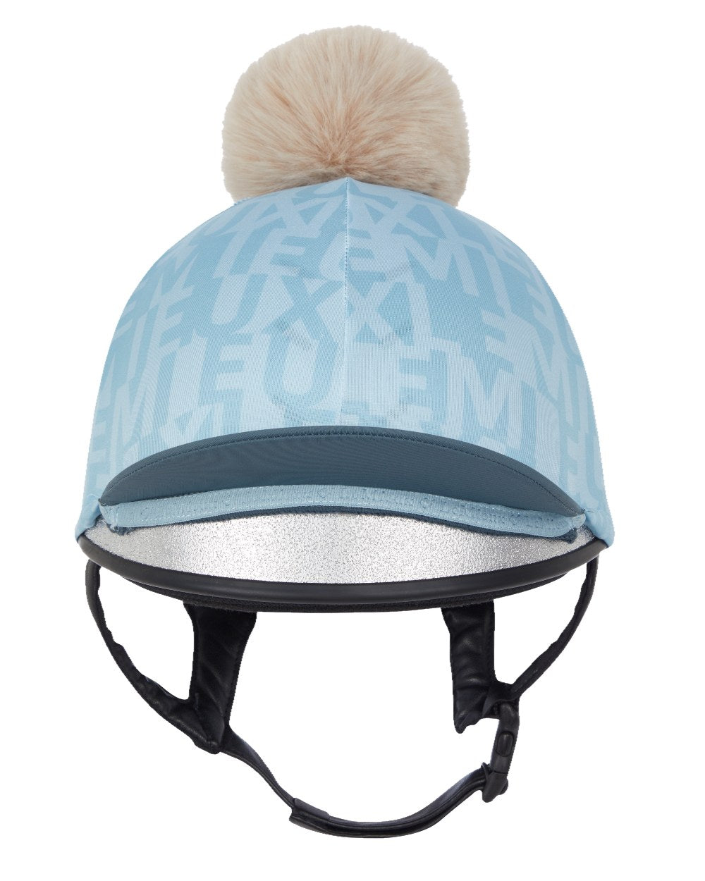 Glacier coloured LeMieux Casey Hat Silk on white background 