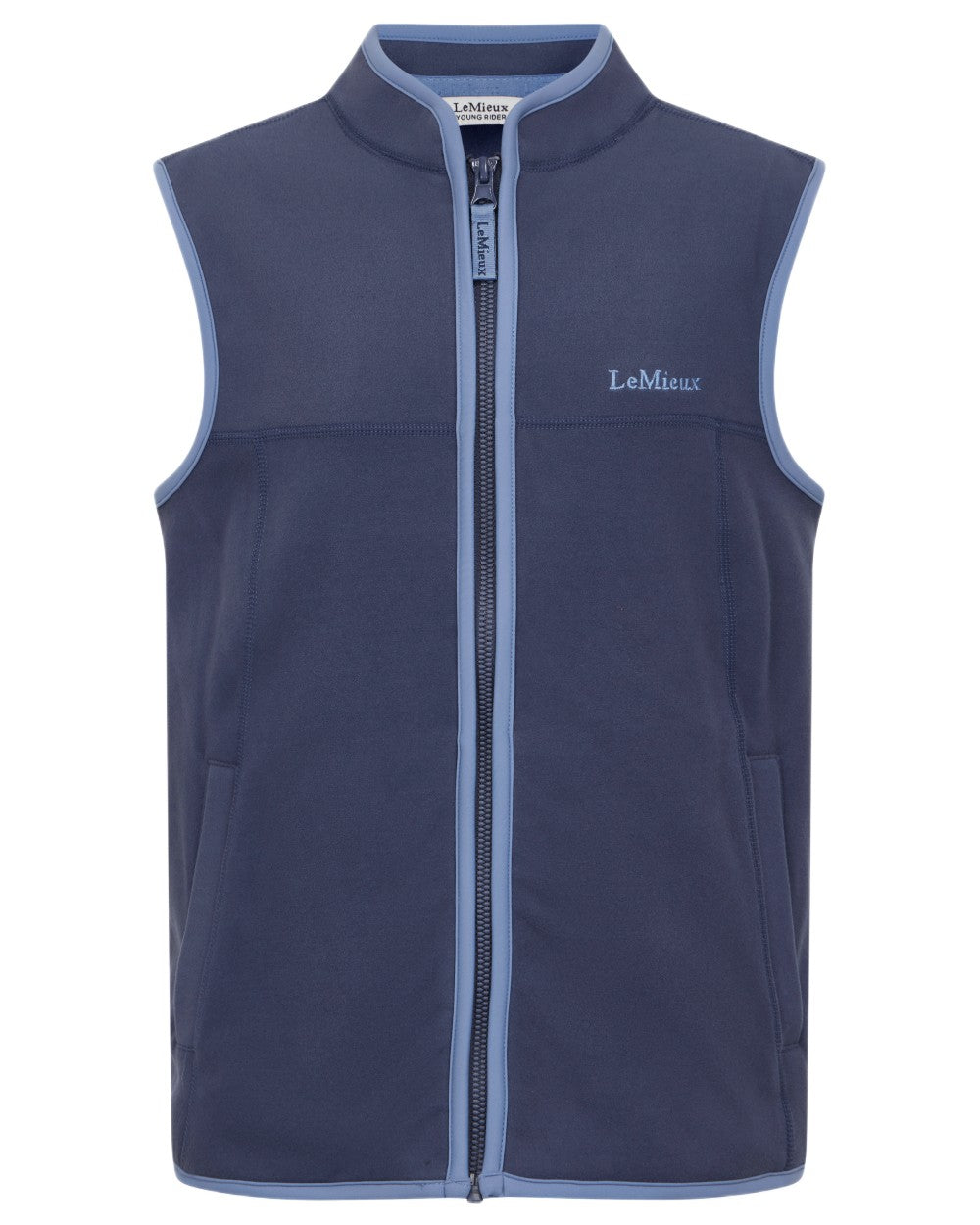 Shadow coloured LeMieux Childrens Bobbi Fleece Gilet on white background 