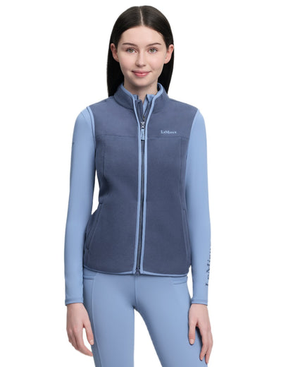 Shadow coloured LeMieux Childrens Bobbi Fleece Gilet on white background 