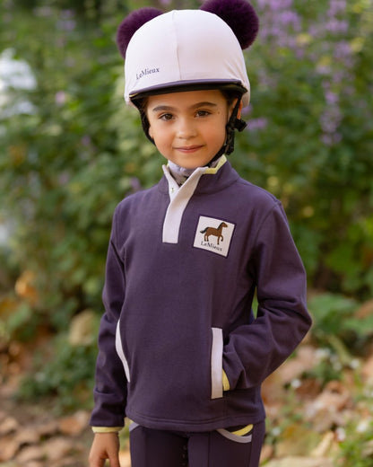 Juniper coloured LeMieux Childrens Mini Mae Popper Fleece on tree background 