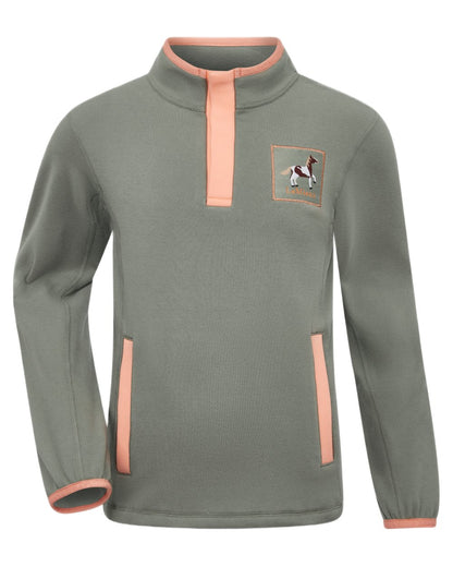 Rosemary coloured LeMieux Childrens Mini Mae Popper Fleece on white background 