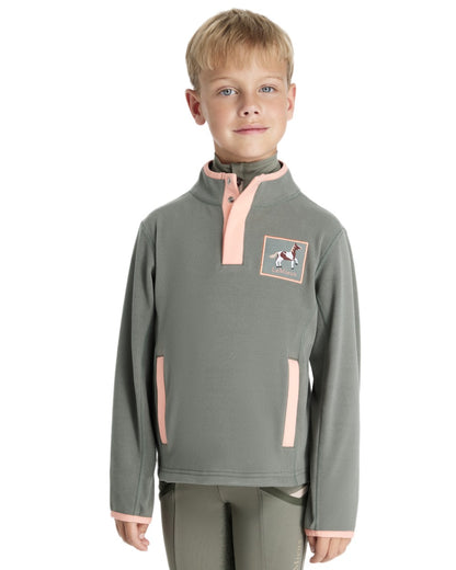 Rosemary coloured LeMieux Childrens Mini Mae Popper Fleece on white background 