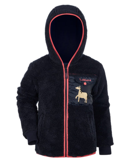 Navy coloured LeMieux Childrens Mini Teagan Dream Fleece on white background 