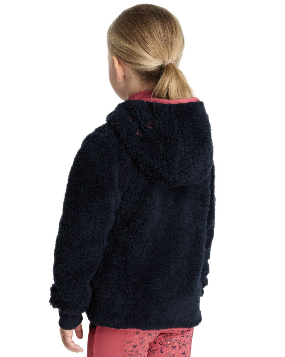 Navy coloured LeMieux Childrens Mini Teagan Dream Fleece on white background 