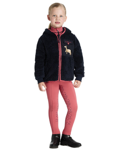 Navy coloured LeMieux Childrens Mini Teagan Dream Fleece on white background 