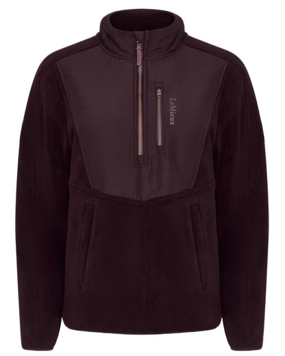 Damson coloured LeMieux Clara Hybrid Fleece on white background 