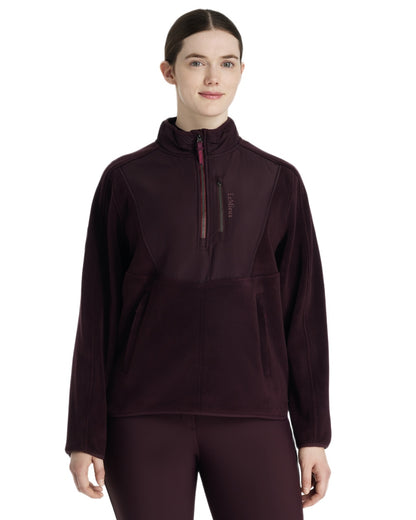 Damson coloured LeMieux Clara Hybrid Fleece on white background 