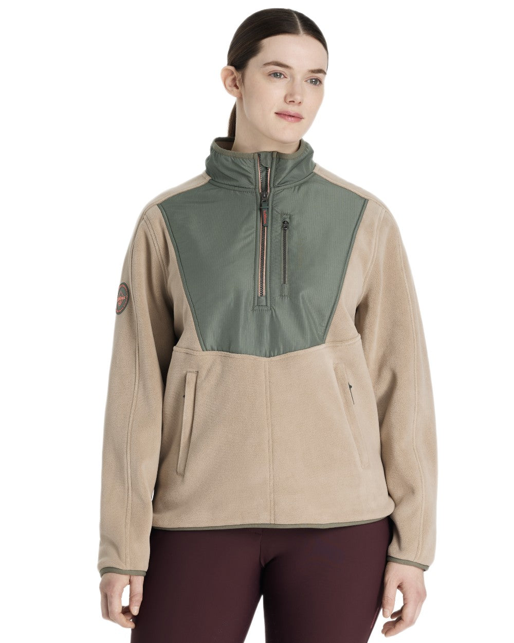 Rosemary coloured LeMieux Clara Hybrid Fleece on white background 