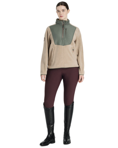 Rosemary coloured LeMieux Clara Hybrid Fleece on white background 