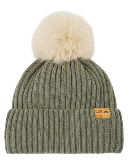 Rosemary coloured LeMieux Clara Rib Beanie on white background 