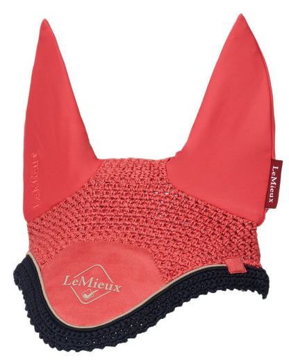 Cranberry coloured LeMieux Classic Fly Hood on white background 