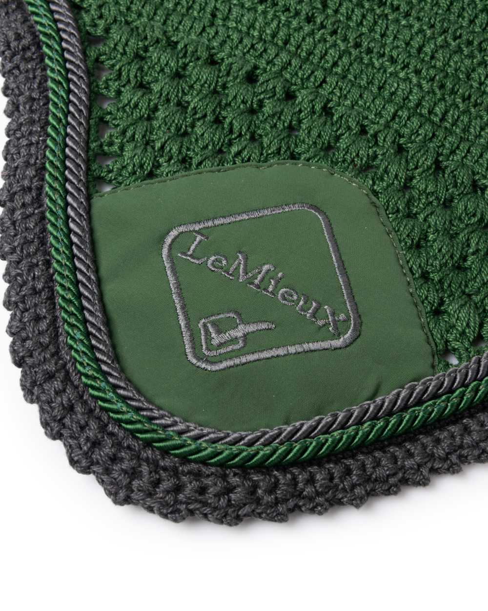 Hunter Green coloured LeMieux Classic Fly Hood on white background 