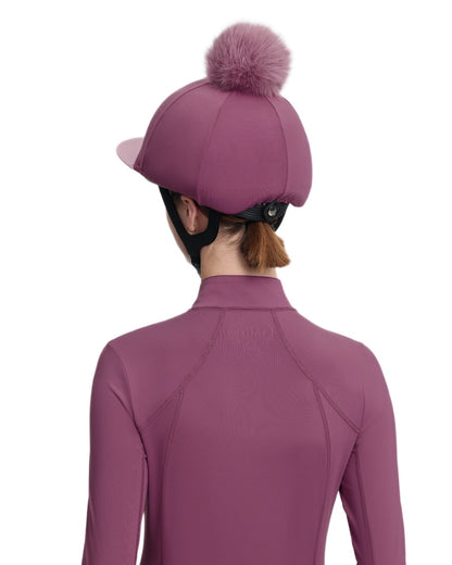 Mallow coloured LeMieux Classique Pom Hat Silk on white background 