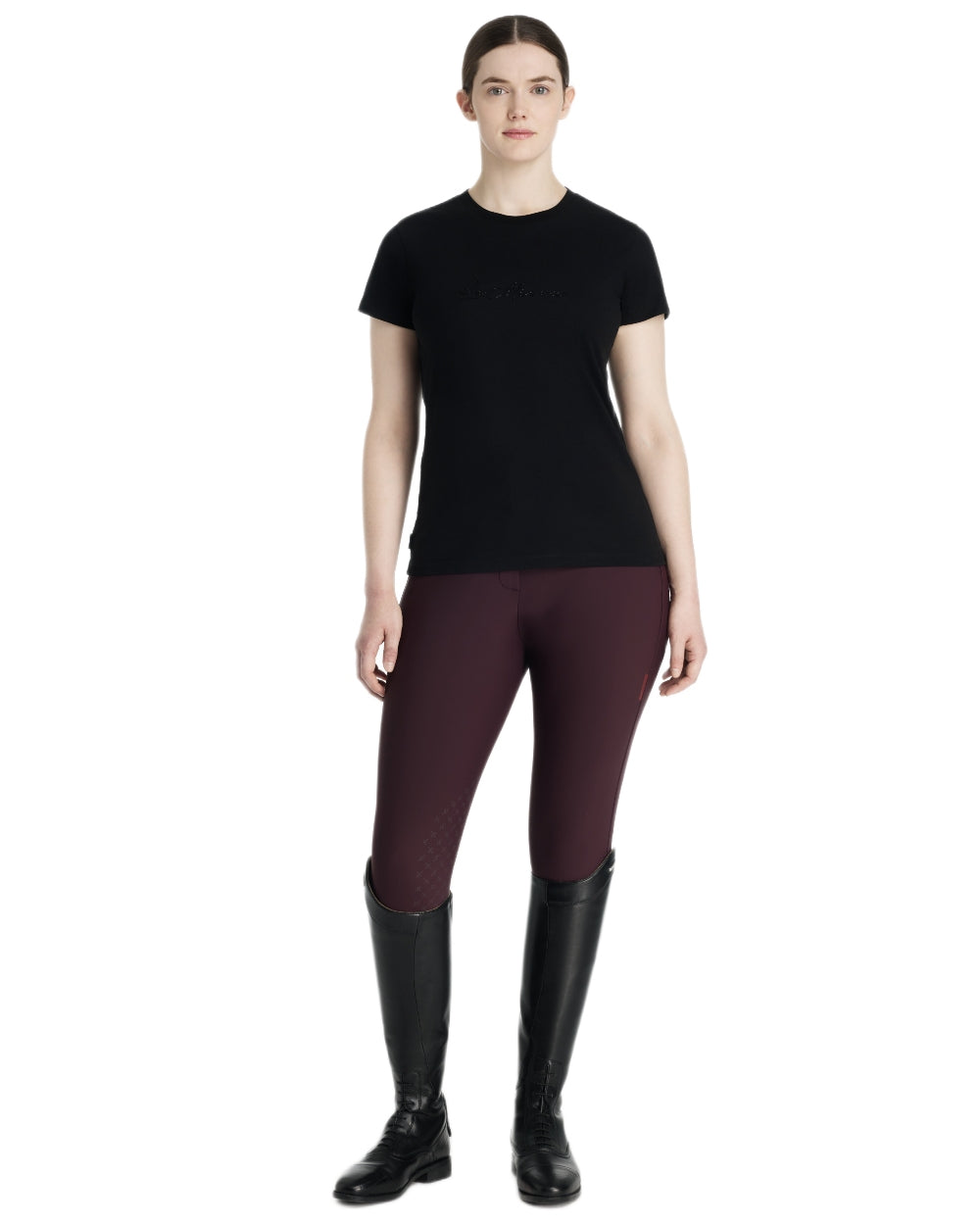 Black coloured LeMieux Classique Sparkle T-Shirt on white background 