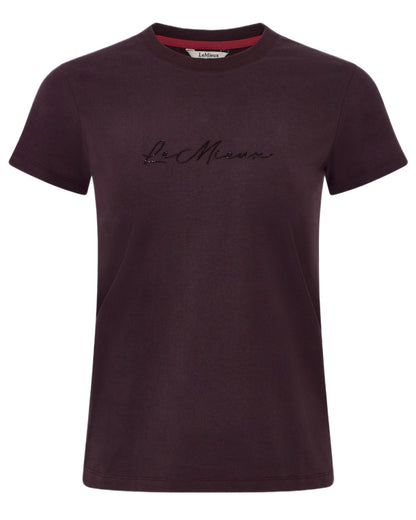 Damson coloured LeMieux Classique Sparkle T-Shirt on white background 
