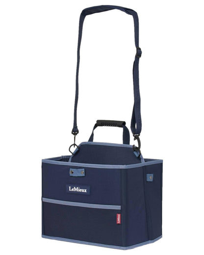 Navy coloured LeMieux Collapsible Storage Tote on white background 