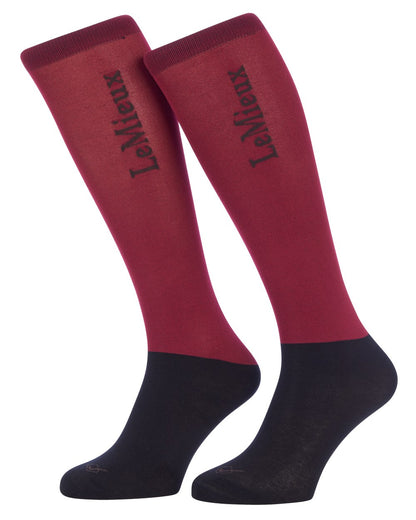Ember coloured LeMieux Competition Socks - Twin Pack Clearance on white background 