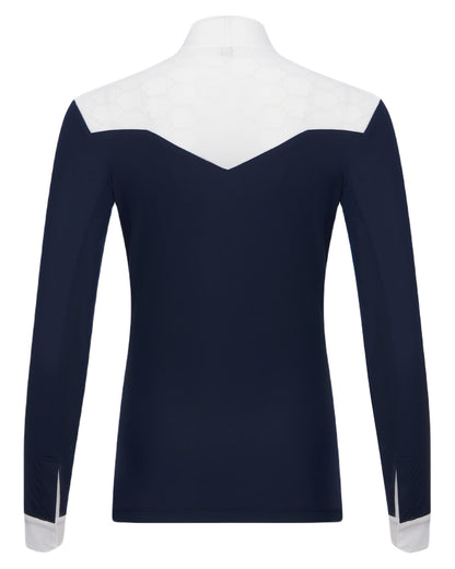 Navy coloured LeMieux Emily Long Sleeve Show Shirt on white background 