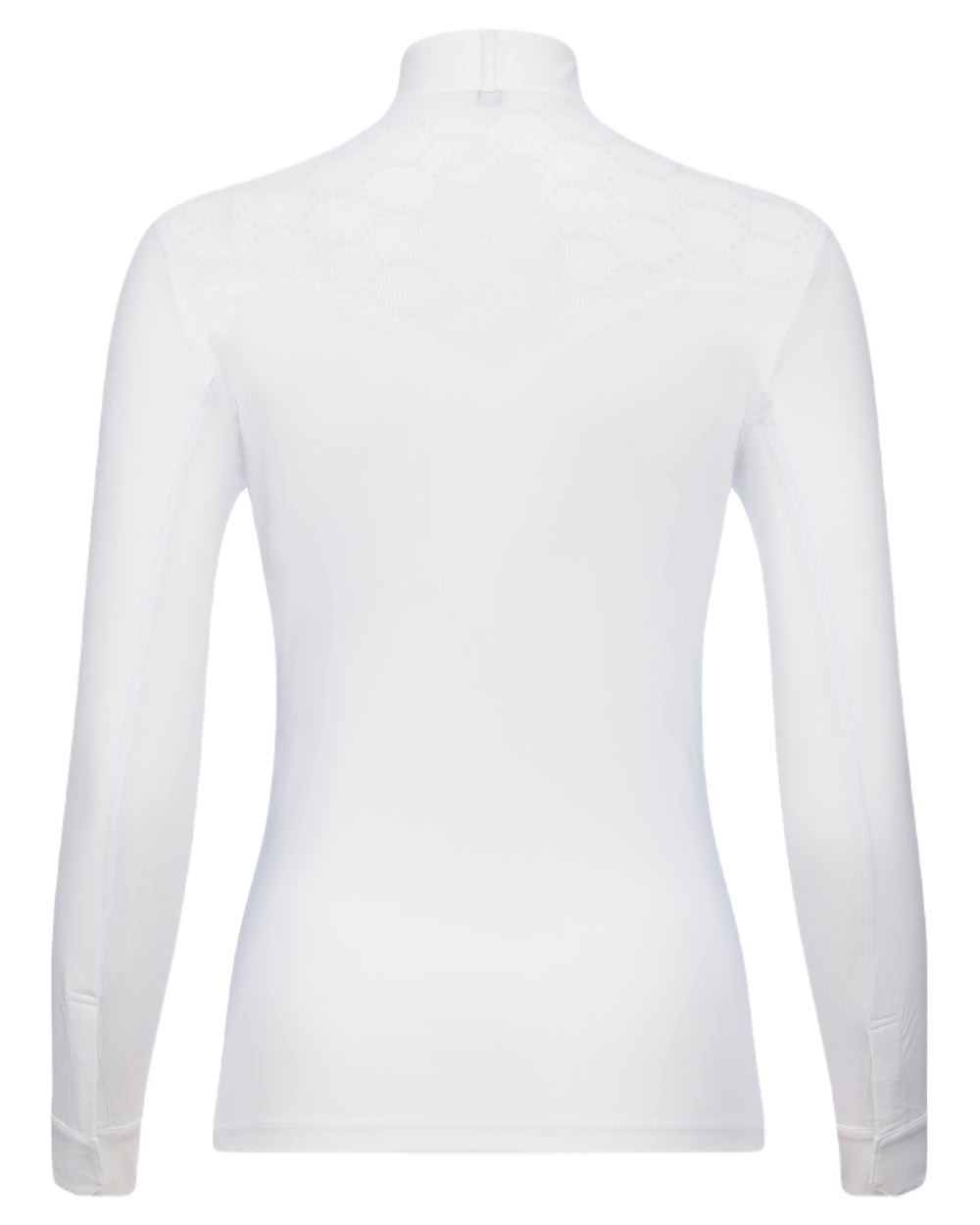 White coloured LeMieux Emily Long Sleeve Show Shirt on white background 