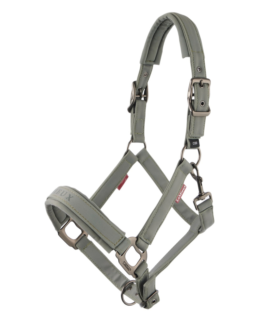 Rosemary coloured LeMieux Essence Headcollar on white background 