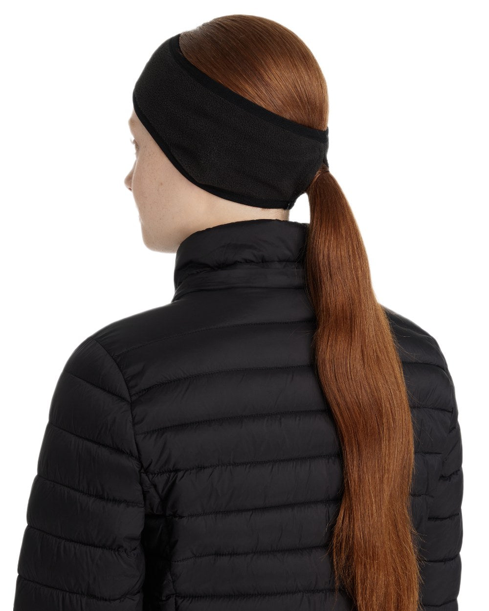 Black coloured LeMieux Fleece Earwarmer on white background 