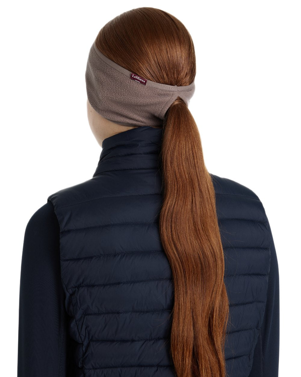 Walnut coloured LeMieux Fleece Earwarmer on white background 
