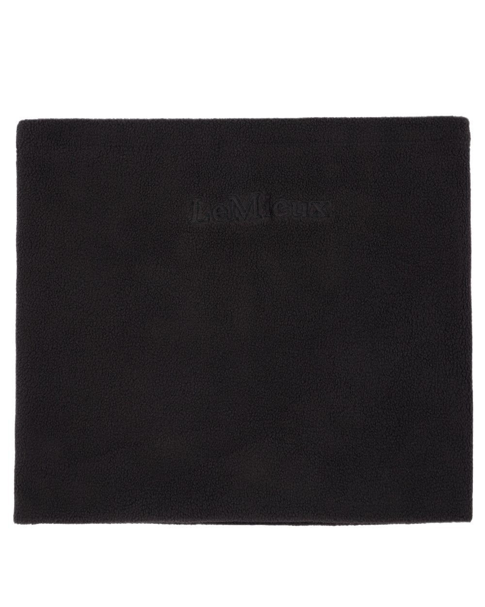 Black coloured LeMieux Fleece Snood on white background 