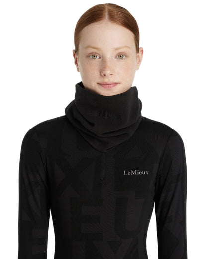Black coloured LeMieux Fleece Snood on white background 