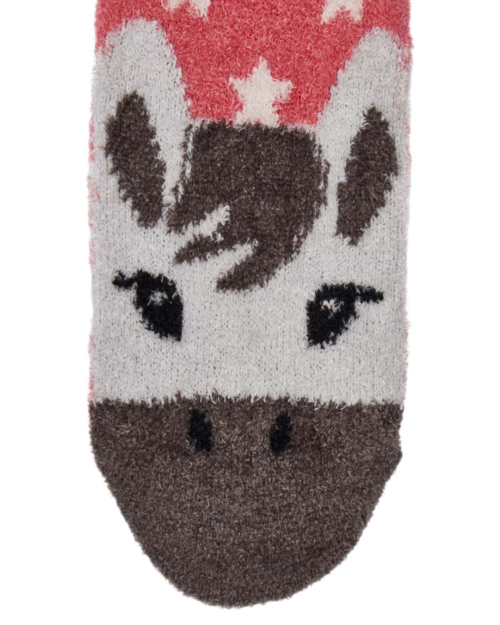 Andalusian Cranberry LeMieux Fluffy Character Socks on white background 