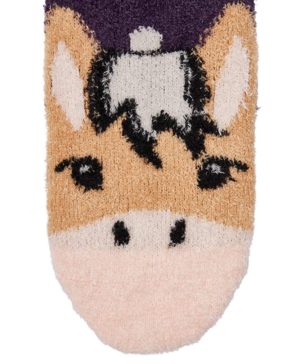 Fluffy Juniper LeMieux Fluffy Character Socks on white background 