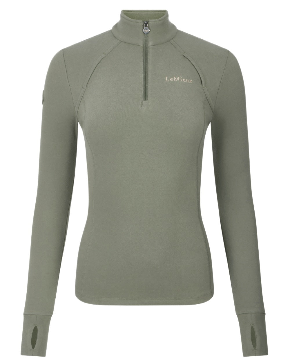 Rosemary coloured LeMieux Frances Quarter Zip Fleece on white background 