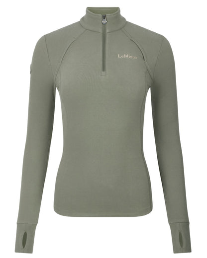 Rosemary coloured LeMieux Frances Quarter Zip Fleece on white background 