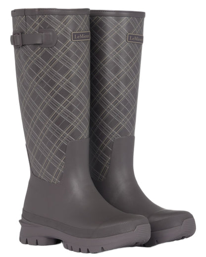 Cocoa coloured LeMieux Heritage Bramshaw Wellies on white background 