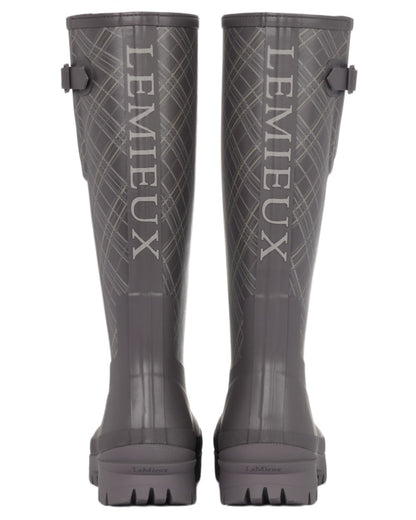 Cocoa coloured LeMieux Heritage Bramshaw Wellies on white background 