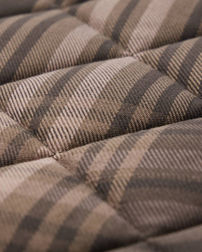 Cocoa coloured LeMieux Heritage Check Dressage Square on white background 