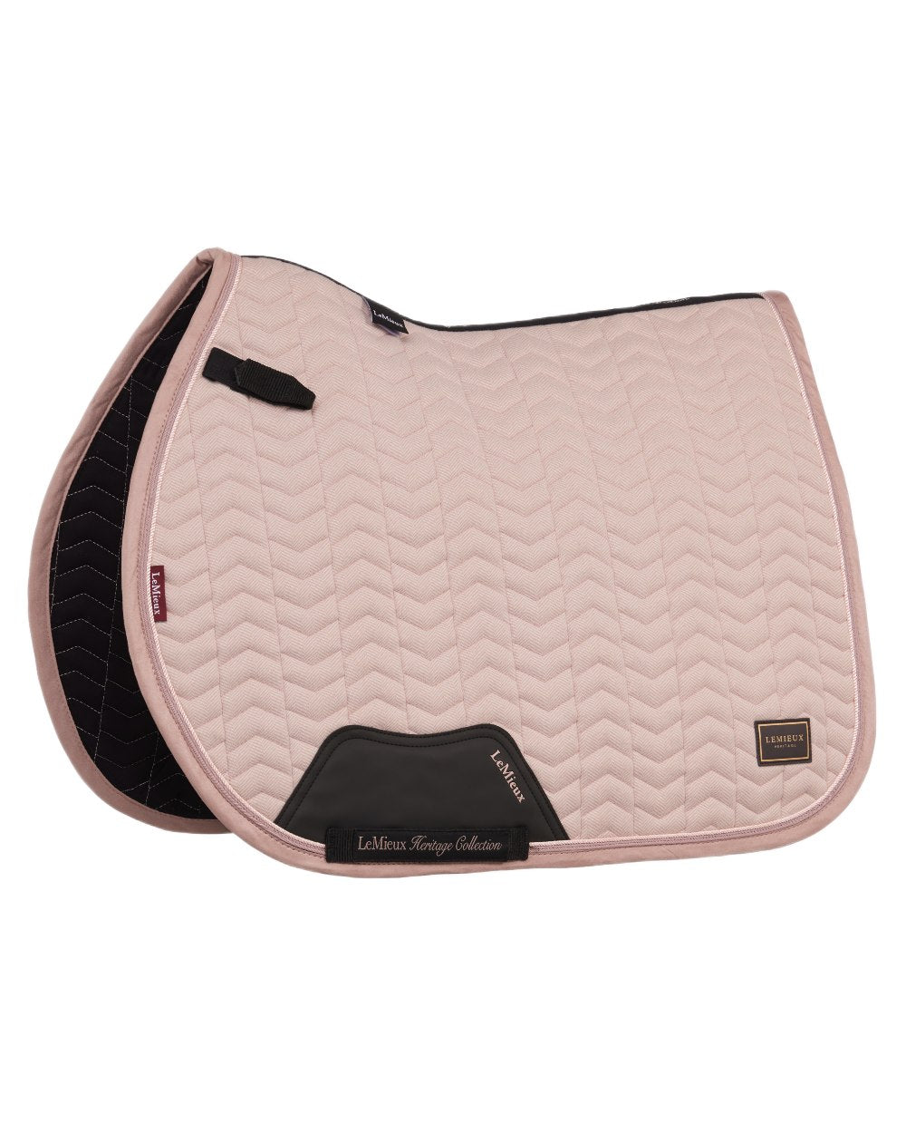 Wild Rose coloured LeMieux Heritage Herringbone Jump Square on white background 