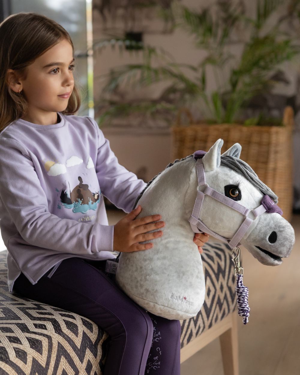 Hobby Horse Earl coloured LeMieux Hobby Horse Earl on house background  