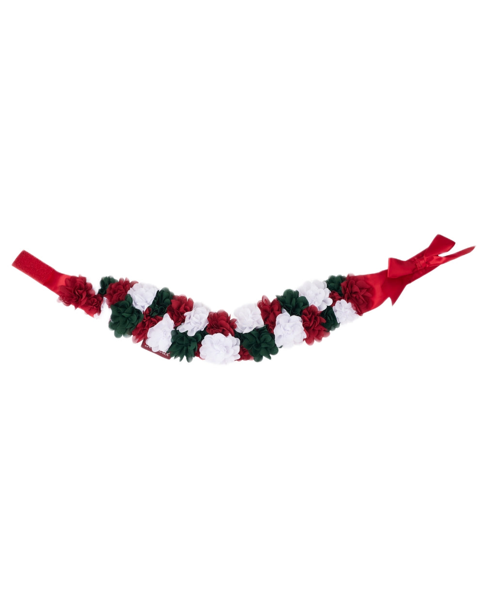 Red coloured LeMieux Hobby Horse Flower Sash on white background 