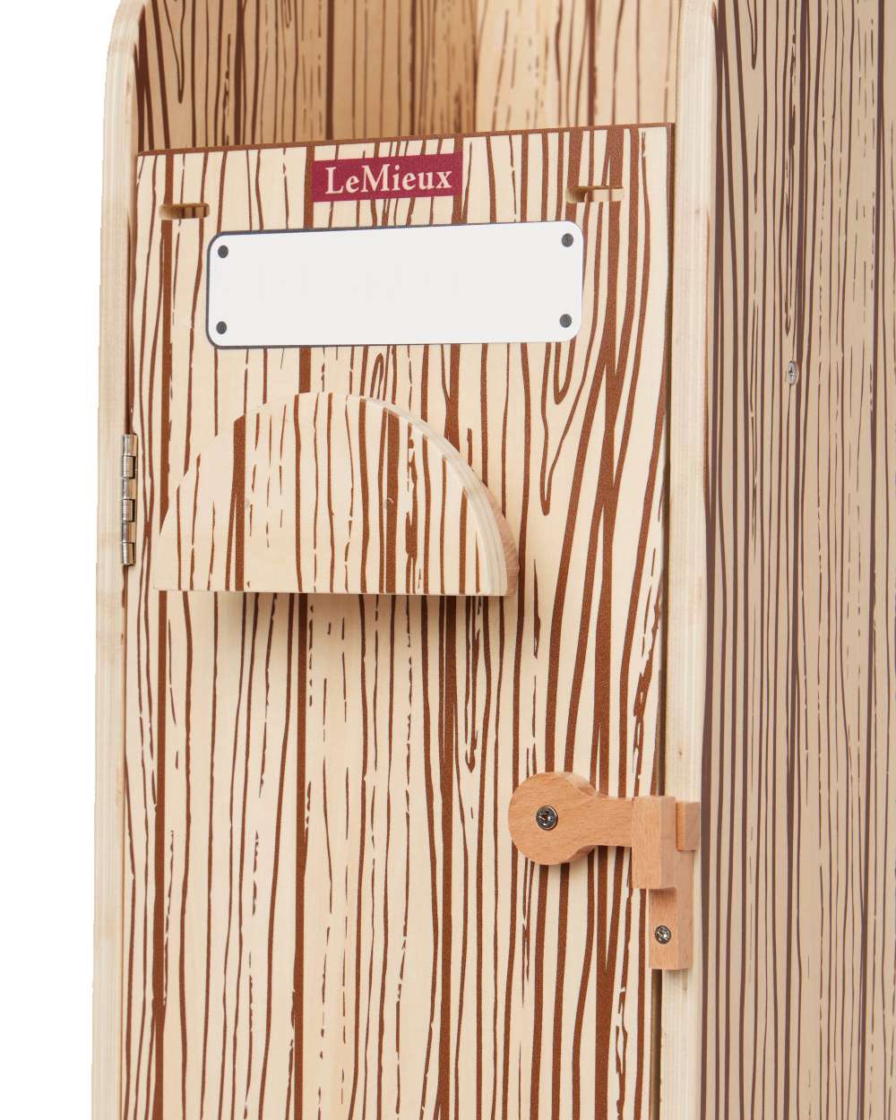 Wooden coloured LeMieux Hobby Horse Stable Wooden on white background 