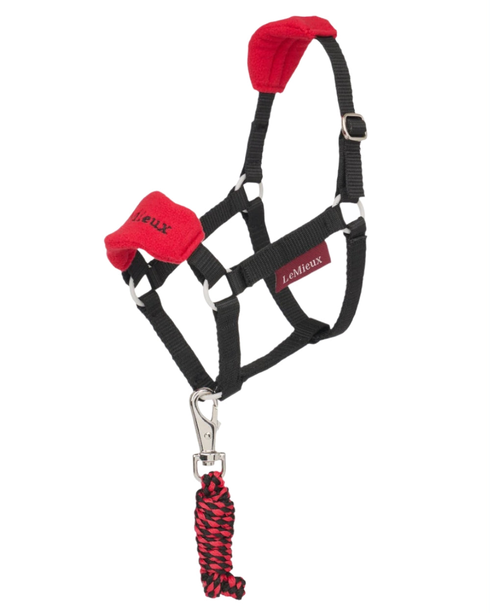 Chilli coloured LeMieux Hobby Horse Vogue Headcollar on white background 