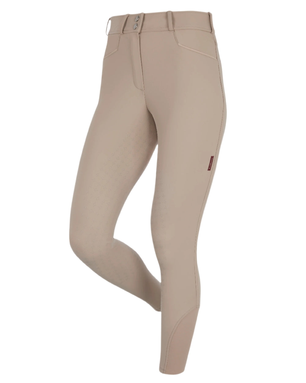 Almond Coloured LeMieux Isabelle Full Seat Breeches On A White Background 