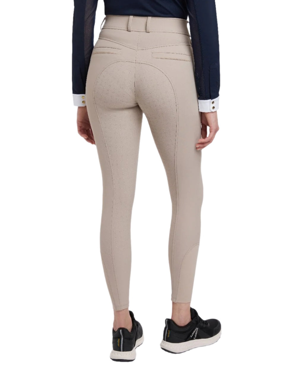 Almond Coloured LeMieux Isabelle Full Seat Breeches On A White Background 