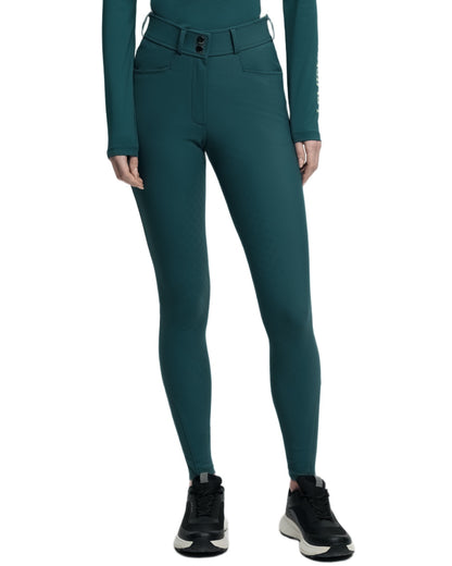 Jungle coloured LeMieux Isabelle Full Seat Breeches on white background 