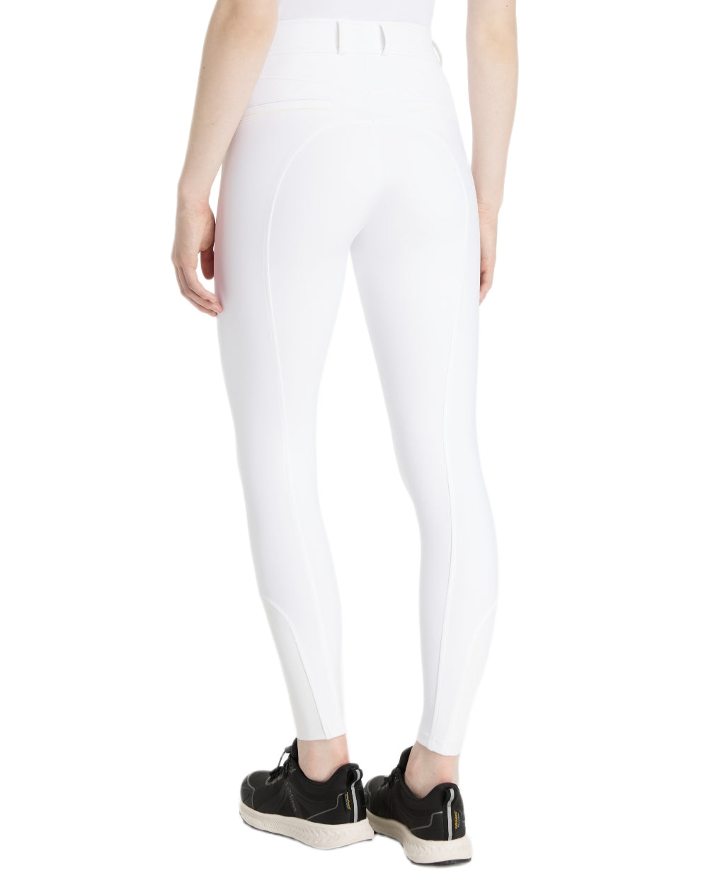 White coloured LeMieux Isabelle Full Seat Breeches on white background 