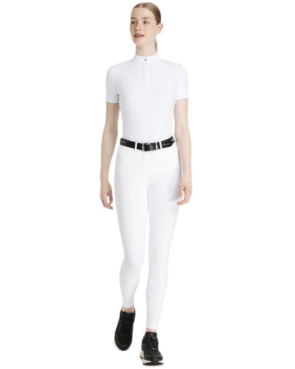 White coloured LeMieux Isabelle Full Seat Breeches on white background 