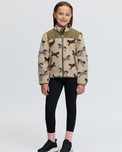Willow Green Coloured LeMieux Kids Mini Theo Pony Fleece on White Background 